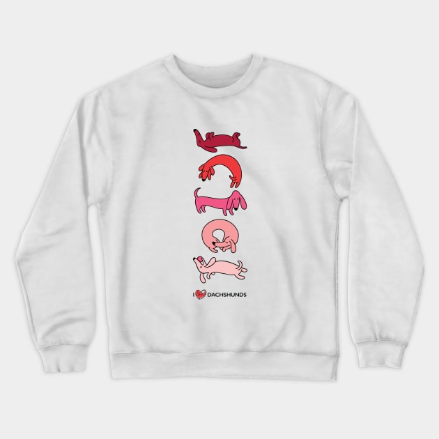 Rouge Dachshunds Crewneck Sweatshirt by I Love Dachshunds